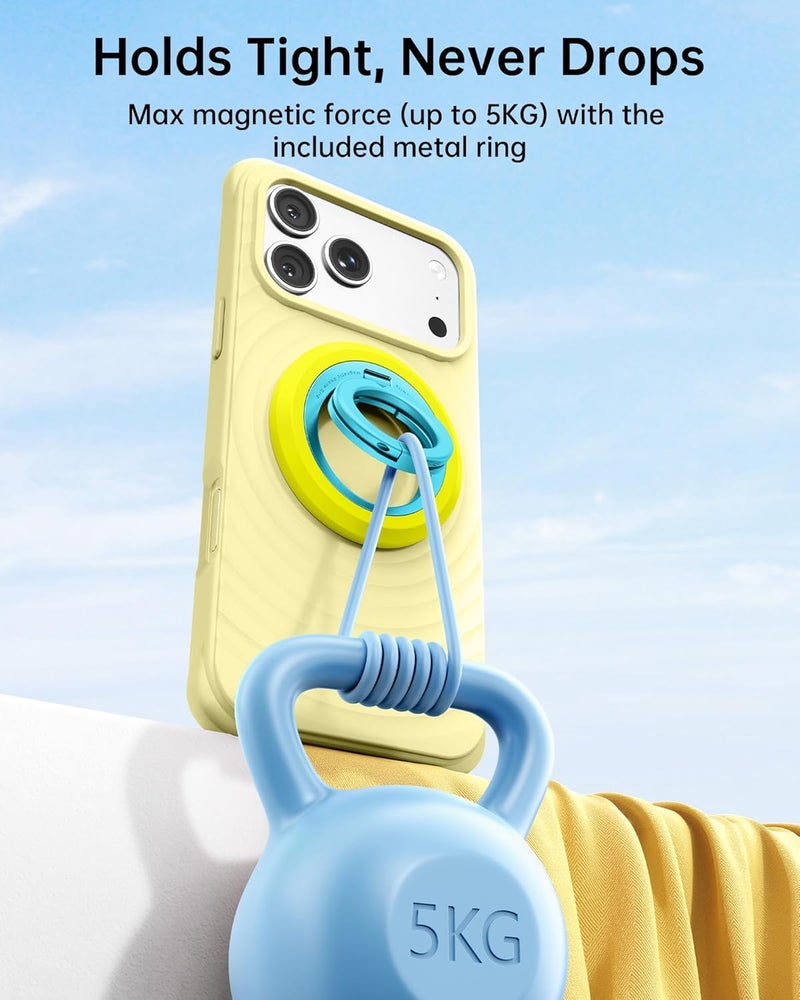 Syncwire Magnetic Phone Ring Holder for MagSafe, 360° Rotation Dual Sided Magnet Grip Cell Phone Ring Stand Finger Kickstand Compatible with iPhone 17 16 15 14 13 12 Pro Max fits MagSafe - Image 2